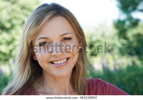 Outdoor Head Shoulders Portrait Smiling Mature Stock Photo 485238892