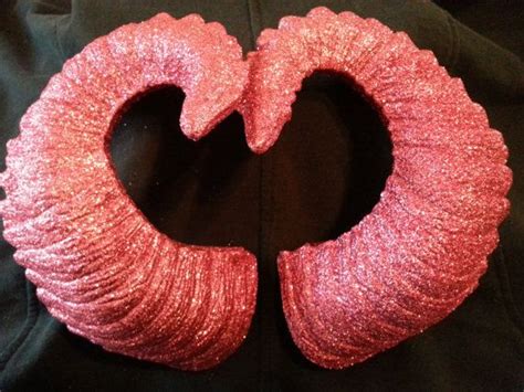 Pink Glitter Horns Hand Made Pink Glittter Horns By Sinergiedreads