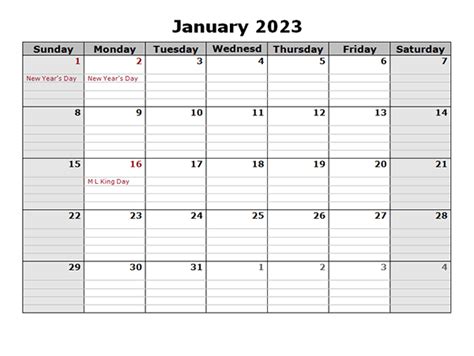 Printable January 2023 Calendar 4 Free Download And Print For You