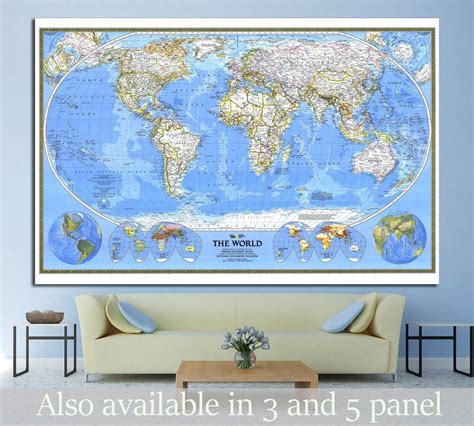World Map №1498 Water Color World Map Contemporary Wall Decor