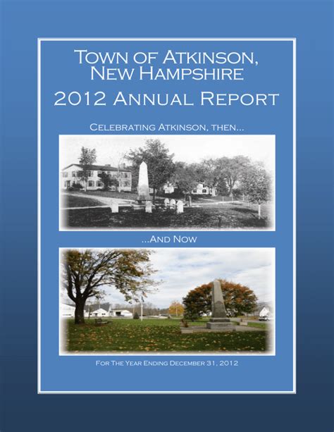 Town Of Atkinson New Hampshire 2012 Annual Report