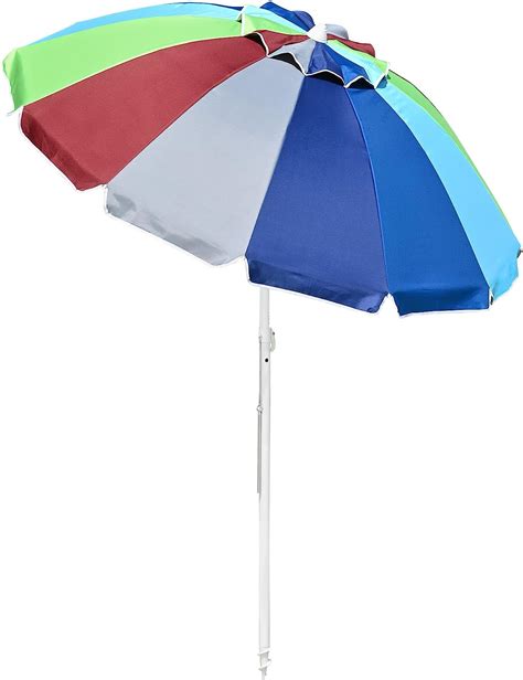 Yescom 6ft Rainbow Beach Umbrella Uv Protection Sunshade With Tilt Sand