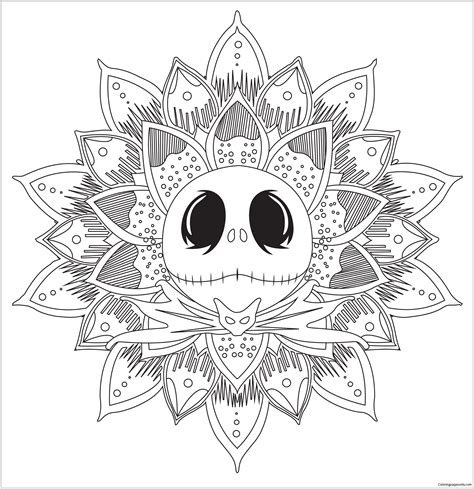 Halloween coloring pages jack skellington huangfei info. Jack Skellington Mandala Coloring Page - Free Coloring ...