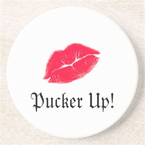 Pucker Up Lips Coaster Zazzle