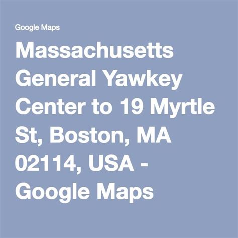 Massachusetts General Yawkey Center To Myrtle Street Boston Ma Usa Massachusetts