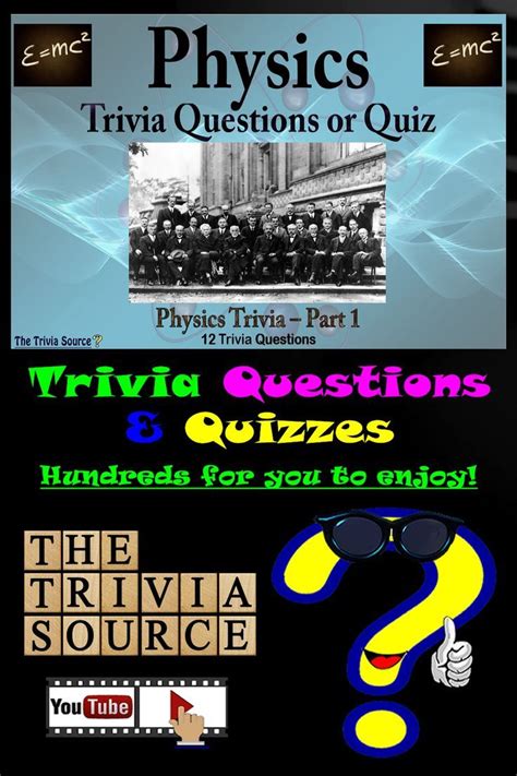 Physics Trivia And Quiz 1 Trivia Quiz Trivia Questions Pub Quiz