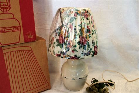 1997-longaberger-pottery-small-table-lamp-woven-traditions-heritage-green,-garden-splendor