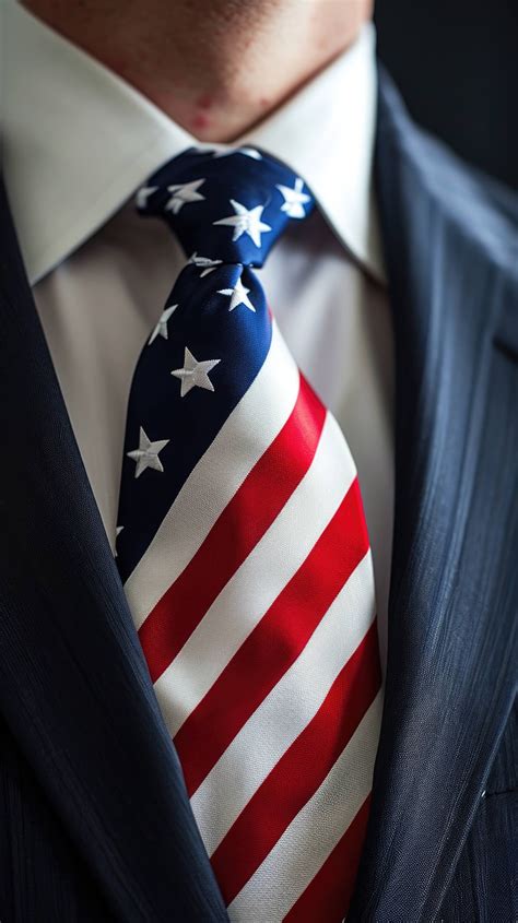 American Flag Tie Patriotic Tie Business Attire Stylish Necktie