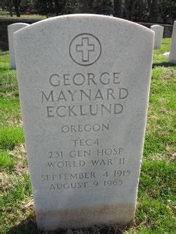 George Maynard Ecklund 1915 1965 Memorial Find A Grave