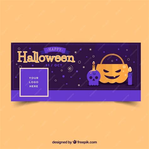 Free Vector Halloween Facebook Cover With Elements In Flat Design