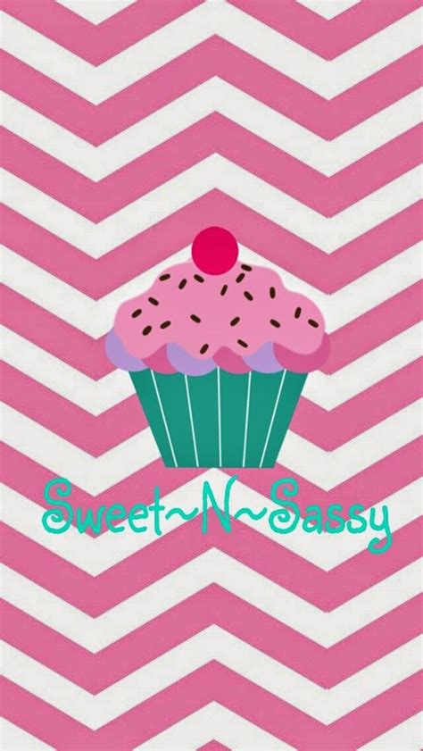 Girly Sweet N Sassy Cupcake Chevron Iphone Wallpaper