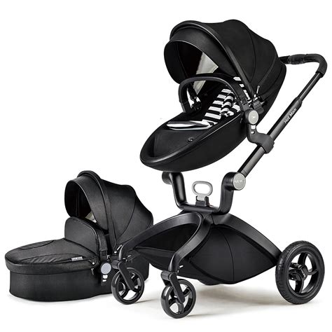 Hot Mom Baby Stroller With Adjustable Seat Height Reversible Luxury Pu