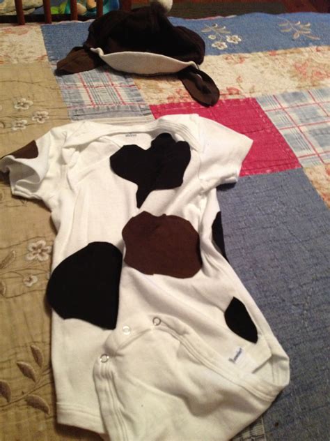 My mom made this cow for my son, but i saved it and each of my girls has worn it too. My DIY cow baby costume for AJ now just need bottoms & tail! | Halloween ideas | Baby costumes ...