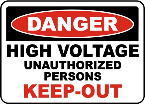 Danger High Voltage Keep Out Sign E3303 By