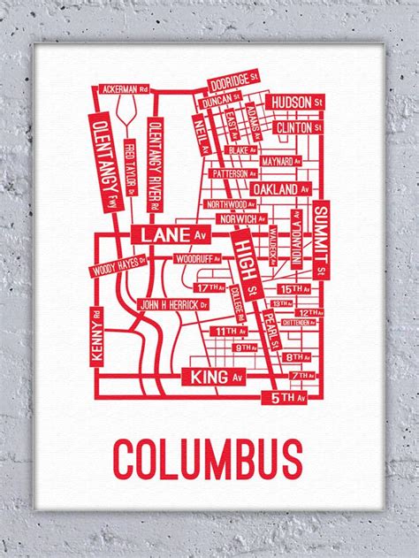Columbus Ohio Street Map Canvas Map Canvas Map Canvas