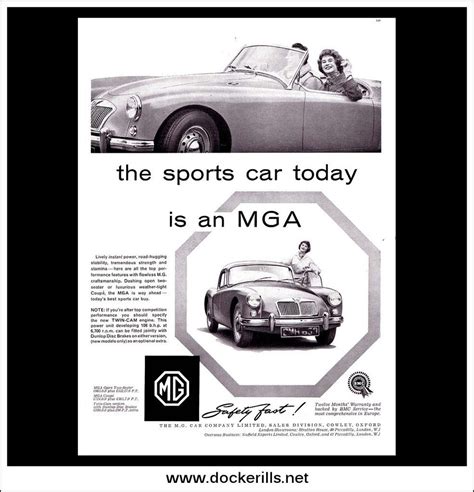 M G Mga Sports Car Bmc Original Vintage Advert From January 1959 Sports Car Car