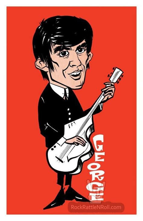 The Beatles George Harrison 1966 Poster 11x17 Cartoon Etsy