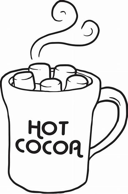 Coloring Cocoa Printable Chocolate Cup Winter