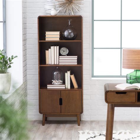 Belham Living Carter Mid Century Modern Bookcase Modern Bookcase Mid