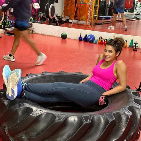 Nyra Banerjee Realxing Poses In Gym Glam Actress