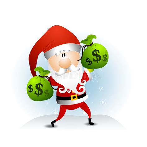 Santa Claus Bags Of Money Stock Illustration Illustration Of Bags
