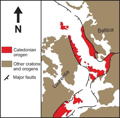 Simplified Map Showing The Extent Of The Caledonian Orogenic Event