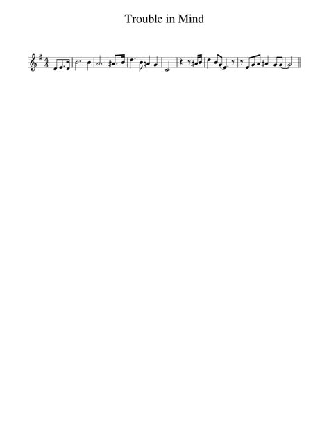 Trouble In Mind Sheet Music For Piano Solo