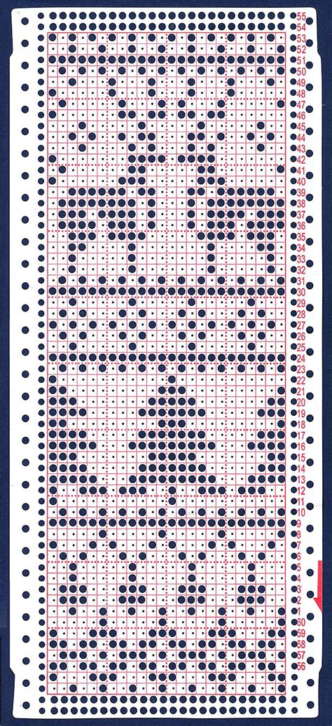 перфокарта 24 иглы punchcard 24 loops christmas knitting machine patterns machine knitting