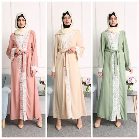 Fashion Muslim Womens Full Dresses Lace Abaya Cardigan Kimono Long