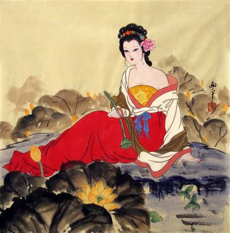 Chinese Beautiful Ladies Painting Traditional Chinese Painting Of