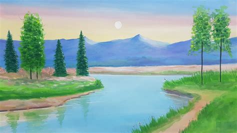 Check spelling or type a new query. Poster colour painting of River | Art Canvas landscape ...