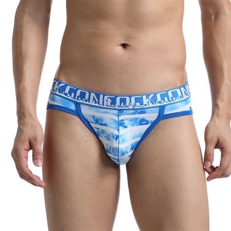 Brand Cockcon Sexy Underwear Men Briefs Short Cotton Printed U Convex Pouch Breathable Low Waist