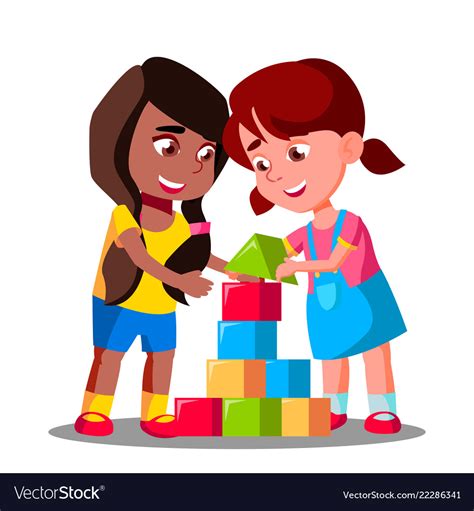 Multiracial Group Kids Playing Together Royalty Free Vector