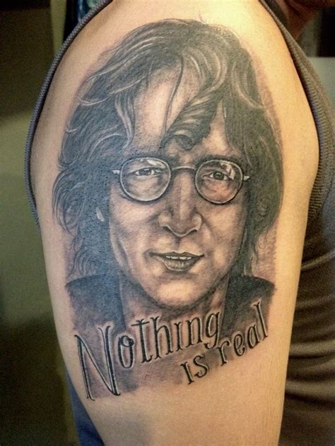 John Lennon Nothing Is Real Realish Black And Gray Tattoo Done By Me