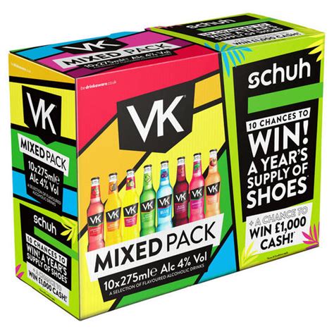 Vk Mixed Pack A Selection Of Flavoured Alcoholic Drinks 10 X 275ml