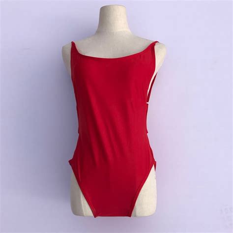 Low Cut Backless One Piece Bathing Suit Women Sexy Push Up Female Solid Bodysuit Swimming