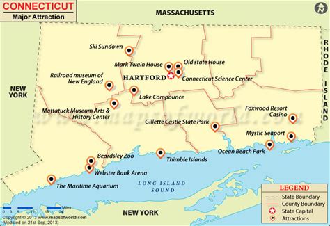 Places To Visit In Connecticut Connecticut Travel Map