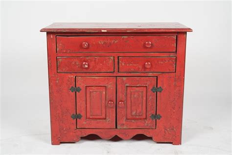 Lot Connie Stevens Red Painted Cabinet