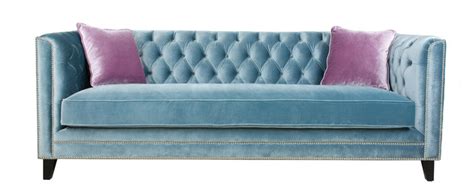 These comfortable sofas & couches will complete your living room decor. Victoria Velvet Sofa, Blue - Traditional - Sofas - by Glen ...