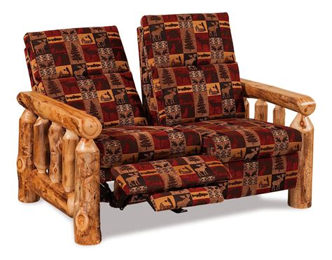 Rustic Log Reclining Love Seat From Dutchcrafters Amish Furniture