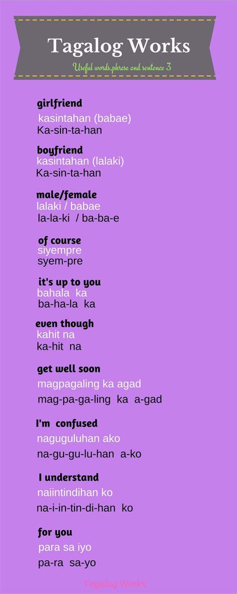 Tagalog Words And Filipino Vocabulary