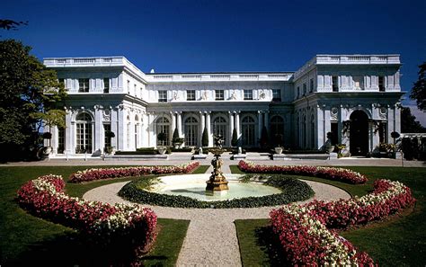 Front View Of The Rosecliff Mansion In Newport Ri Mansions