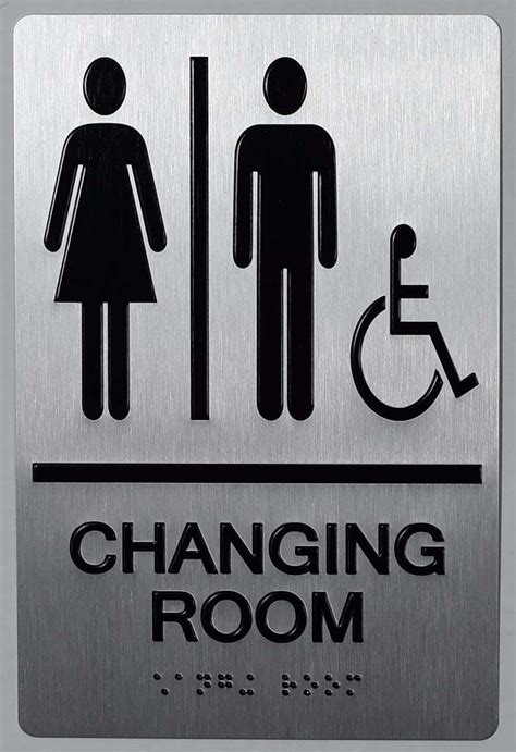 Changing Room Accessible Sign Tactile Signs Aluminiumsilversize 6x9