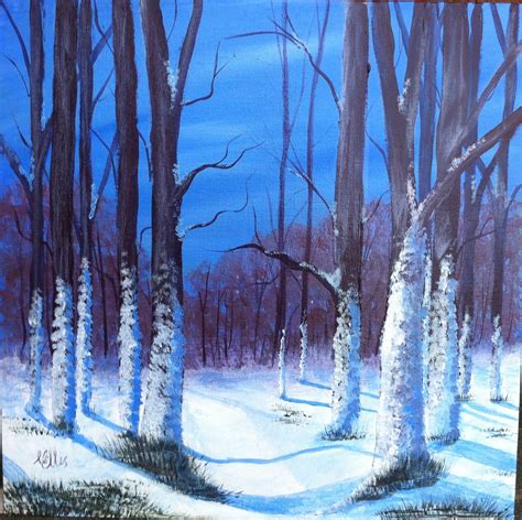 Snowy Forest Snowy Forest Acrylic Painting Painting