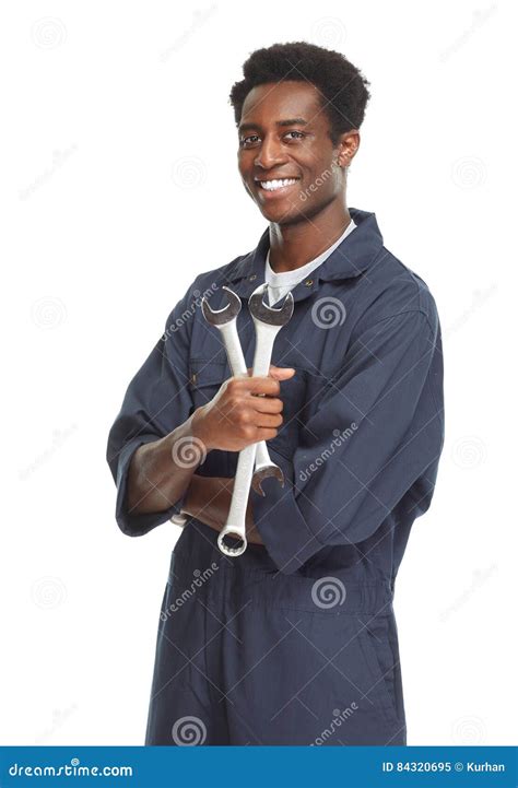 African American Car Mechanic Stock Image Image Of Background Male