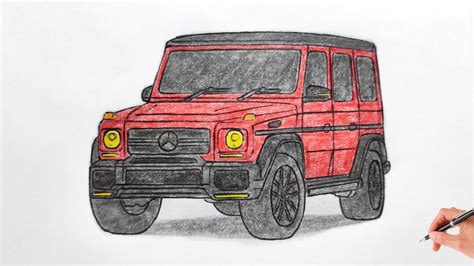 How To Draw A Mercedes Benz G63 Amg 2015 Drawing A 3d Car Coloring