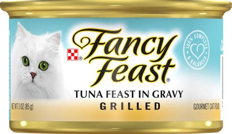 Fill your kitten's dish with this delicious purina fancy feast wet kitten food, and rest easy knowing she's getting a gourmet meal that's formulated to provide her with 100% complete and balanced nutrition. Fancy Feast Grilled Tuna Feast in Gravy Canned Cat Food, 3 ...