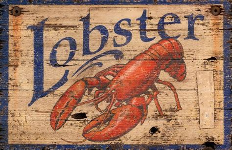 Vintage Lobster Restaurant Sign Rustic Lobster Wall Art