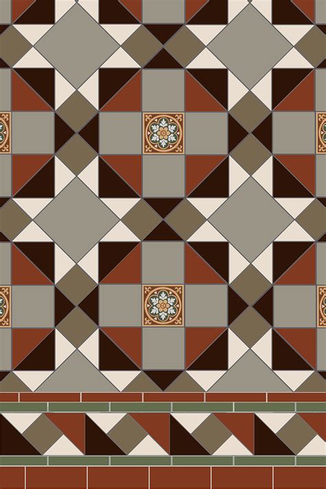 Rochester 5 Colour Tile Pattern Victorian Floor Tiles Tile Patterns