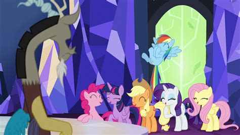 Image Discord Watches The Ponies Laugh S5e22png My Little Pony
